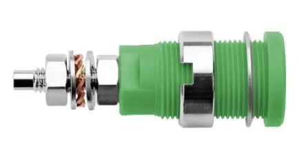Produktfoto 1 von Schutzinger Stecker Grün Buchse für Laborstecker, Kontakt Vernickeltes Gold, 1kV 32A M4-Gewinde