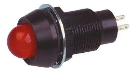 Marl 651 Series LED Anzeige Einbaumontage Rot Tafelmontage-Anzeige, Lötstift 12V dc 12.7 mm, IP67