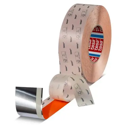 Produktfoto 1 von Tesa EasySplice Detect Plus 51786 Doppelseitiges Spleißband, Orange, Silber, Stärke 0.11 mm 36N/cm Aluminisiertes