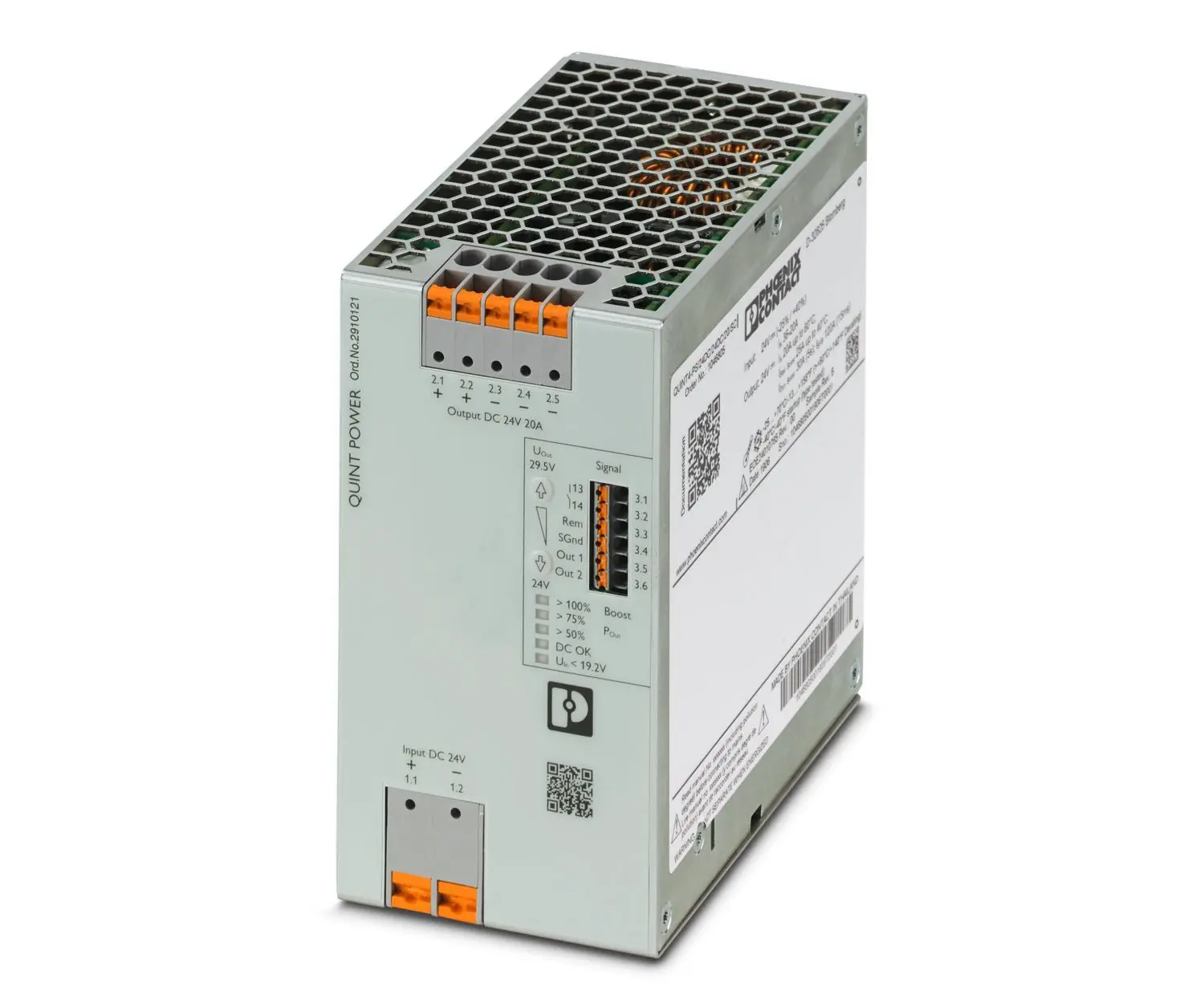 Produktfoto 1 von Phoenix Contact QUINT4 DC/DC-Wandler 24 V DC IN, 24V dc OUT DIN-Schiene