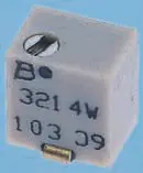 Produktfoto 1 von Bourns 3214 5-Gang Oberfläche Trimm-Potentiometer, Einstellung von oben, 1 mΩ, 10 %, 0.25 W, J-Haken, L. 4.8 mm, L. 0.6