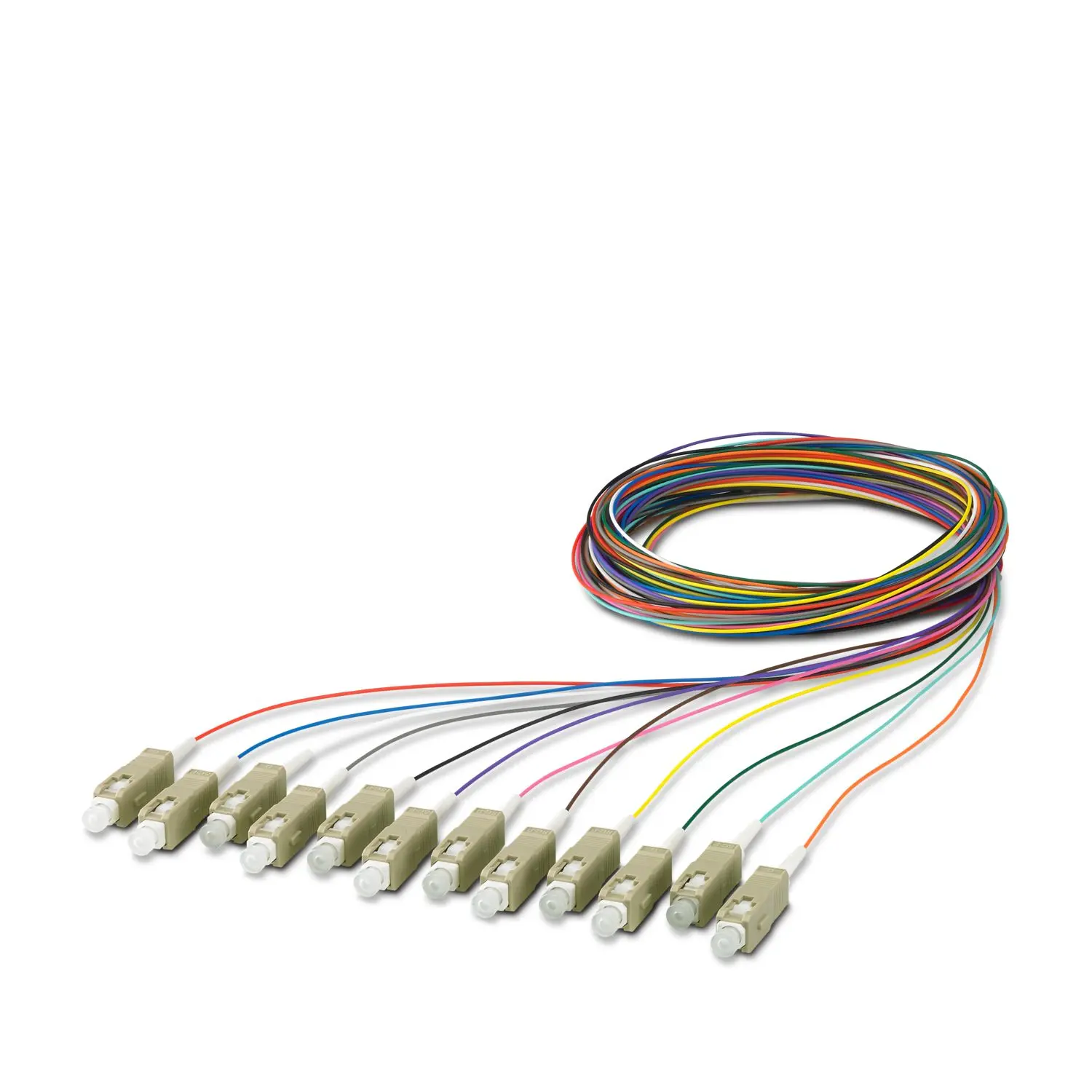 Produktfoto 1 von Phoenix Contact LWL-Kabel 2.5 m 12-Fasern, Kunststoff Beige 125 μm