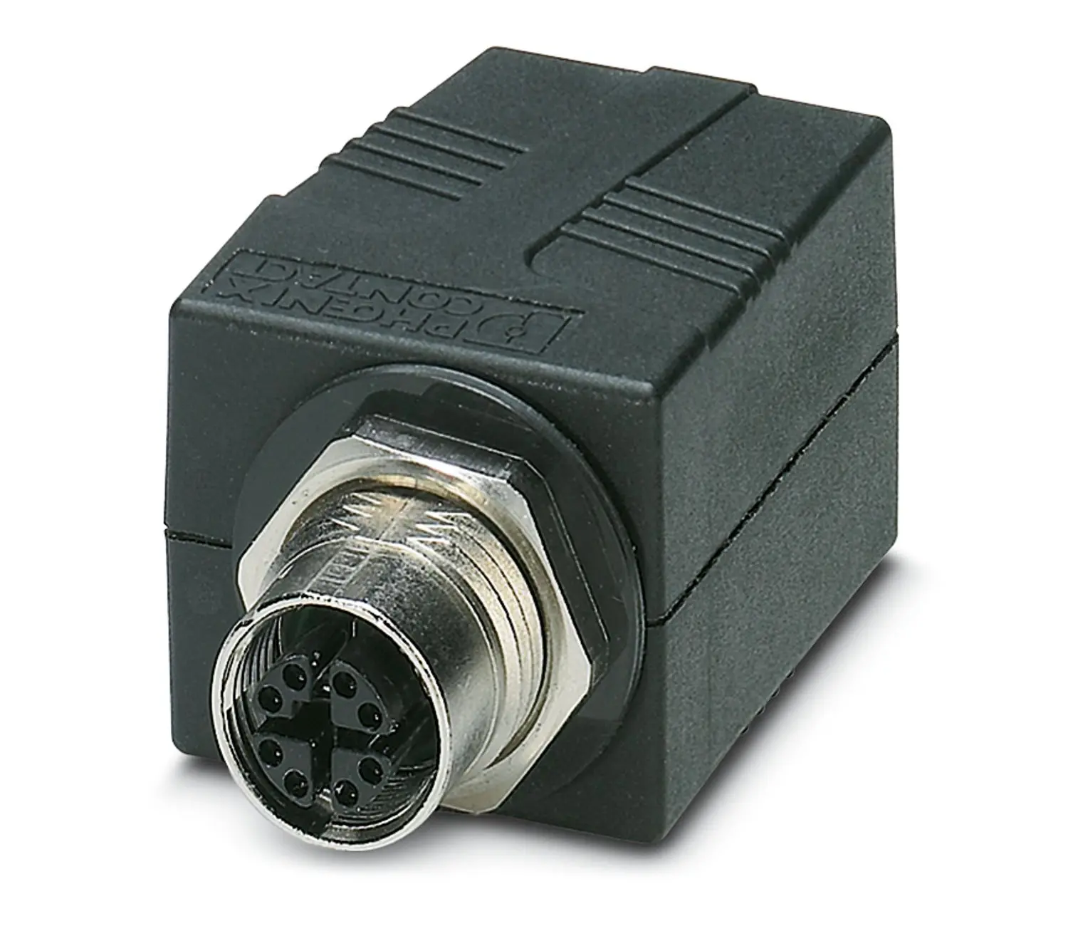 Produktfoto 1 von Phoenix Contact VS-BH-M12FSX-10G-RJ45/180 Rundsteckverbinder Adapter 8 M12, IP65, IP40 RJ45 Buchse