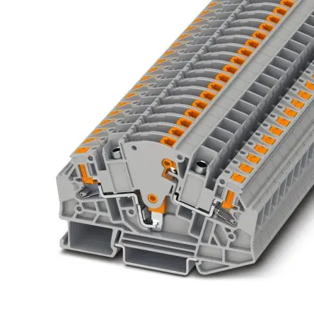 Produktfoto 1 von Phoenix Contact PTVME Prüftrennklemmenblock 1 Grau, 0.5mm², 6 mm², 1000V Einsteck-Anschluss