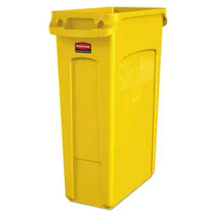 Produktfoto 1 von Rubbermaid Commercial Products Slim Jim Polypropylen Mülleimer 23gal Gelb T 558.8 mm H. 762 mm B. 27.94cm