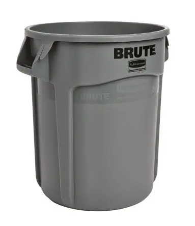 Produktfoto 1 von Rubbermaid Commercial Products Brute Vented Polypropylen Mülleimer 10gal Grau T 397 mm H. 439.9 mm B. 397mm Schließer