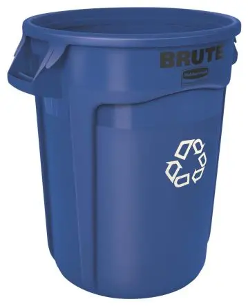 Produktfoto 1 von Rubbermaid Commercial Products Brute Vented Polypropylen Mülleimer 32gal Blau mit Schnappbefestigung T 575.01 mm H. 692