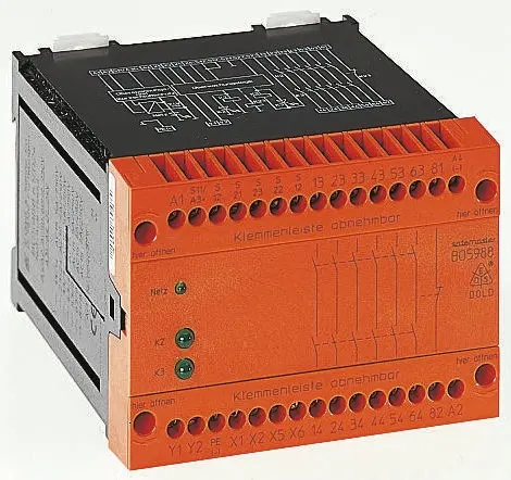Produktfoto 1 von Dold BO 5988 Modul, 24 V dc, 230V ac, 2-Kanal, 1 Hilfsschalter, 3 ISO 13849-1, Selbstüberwachung 3 SIL IEC 61508