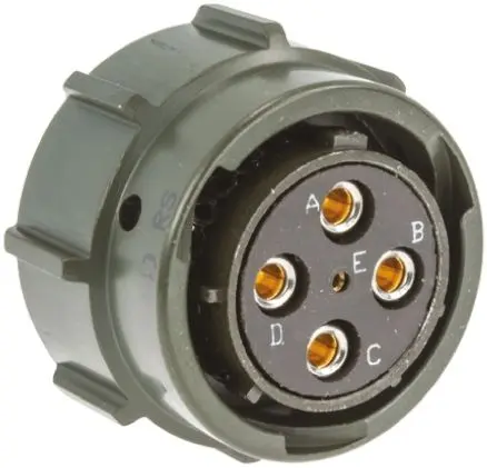 Produktfoto 1 von Amphenol Limited, 62 GB Vergoldetes Kupfer MIL-Spec Rundsteckverbinder Gerade, 5-polig, 700V, Kabel, Gehäuse 14 Stecker,