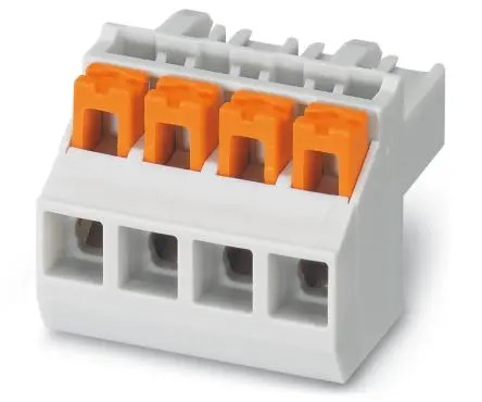 Produktfoto 1 von Phoenix Contact 5/4-ST KMGY, PSPT 2 Leiterplattensteckverbinder Gerade, 4-polig / 1-reihig, Raster 5 mm