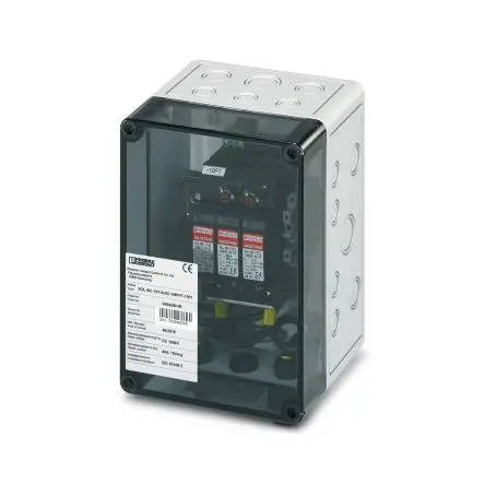 Produktfoto 1 von Phoenix Contact SOL-SC-1ST-0-DC-1MPPT-2001 Polycarbonat Abzweigdose IP65 Breite 130mm Höhe 180 mm Länge 111 mm