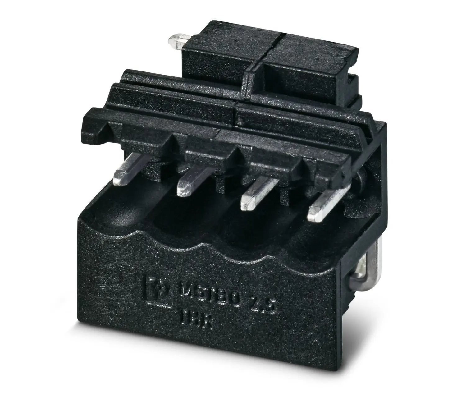 Produktfoto 1 von Phoenix Contact 5/4-G1L THRR44 BK, MSTBO 2 Leiterplattensteckverbinder gewinkelt, 4-polig / 1-reihig, Raster 5 mm Raster