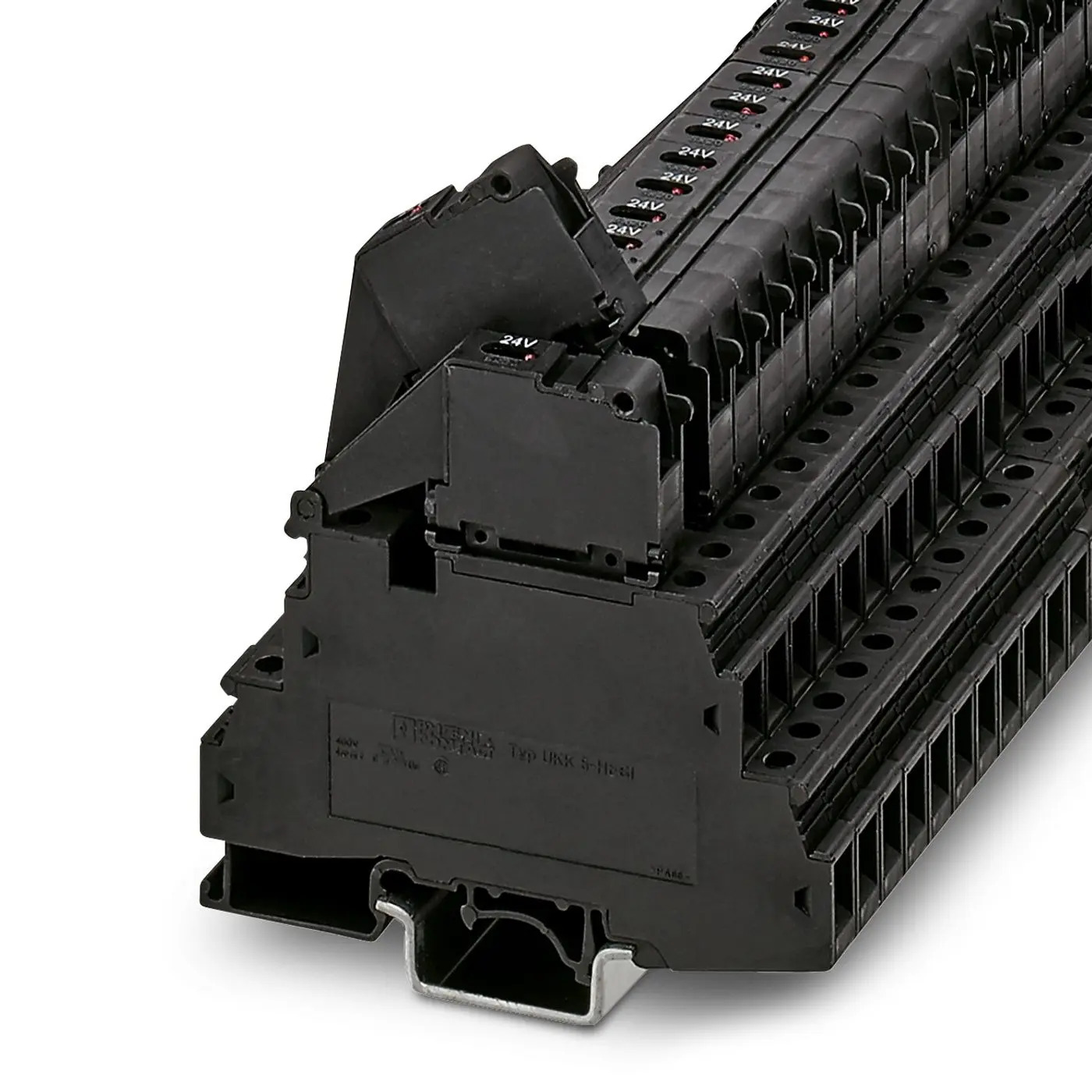 Produktfoto 1 von Phoenix Contact UKK 5-HESILED 24 Abgesicherter Anschlussklemmenblock 2 Schwarz, 1.5 mm², 24 V Schraubbefestigung