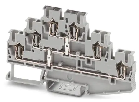 Produktfoto 1 von Phoenix Contact Mehrstufiger Anschlussklemmenblock 3 Grau, 2.5mm², 500V ZUGFEDER