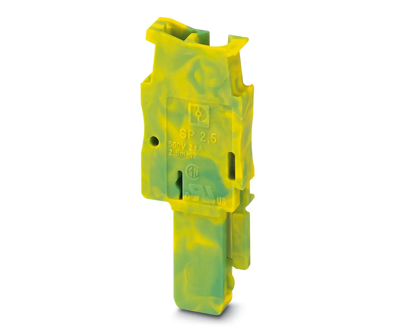 Phoenix Contact 5/ 1-L GNYE, SP 2 Einsteckblock / Stecker für Durchsteckmontage 1-polig / 1-reihig, Raster 5.2mm