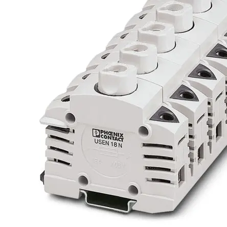 Produktfoto 1 von Phoenix Contact USEN 18 N Modularer Sicherungs-Anschlussklemmenblock 1 Grau, 35mm², 400V Schraubbefestigung