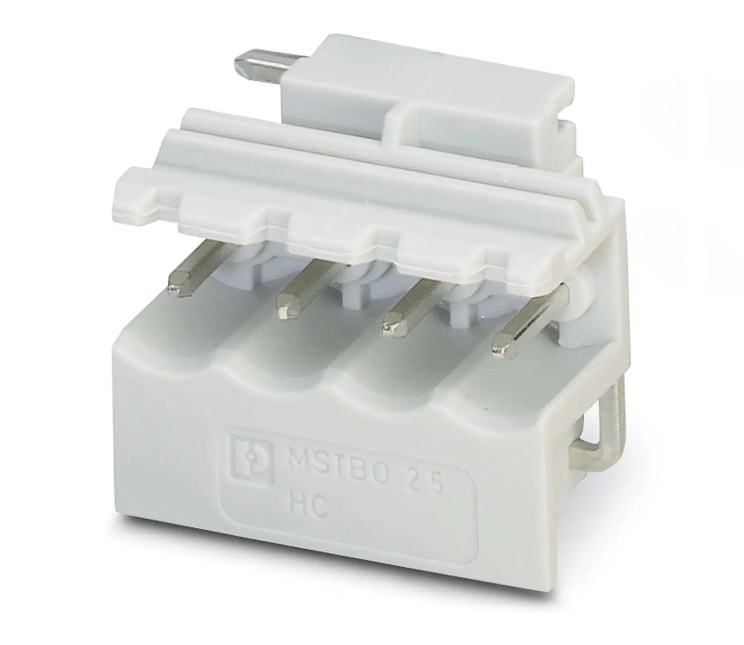 Produktfoto 1 von Phoenix Contact 5/ 4-G1L KMGY, MSTBO 2 Steckbarer Klemmenblock Header 4-Kontakte 5mm-Raster gewinkelt