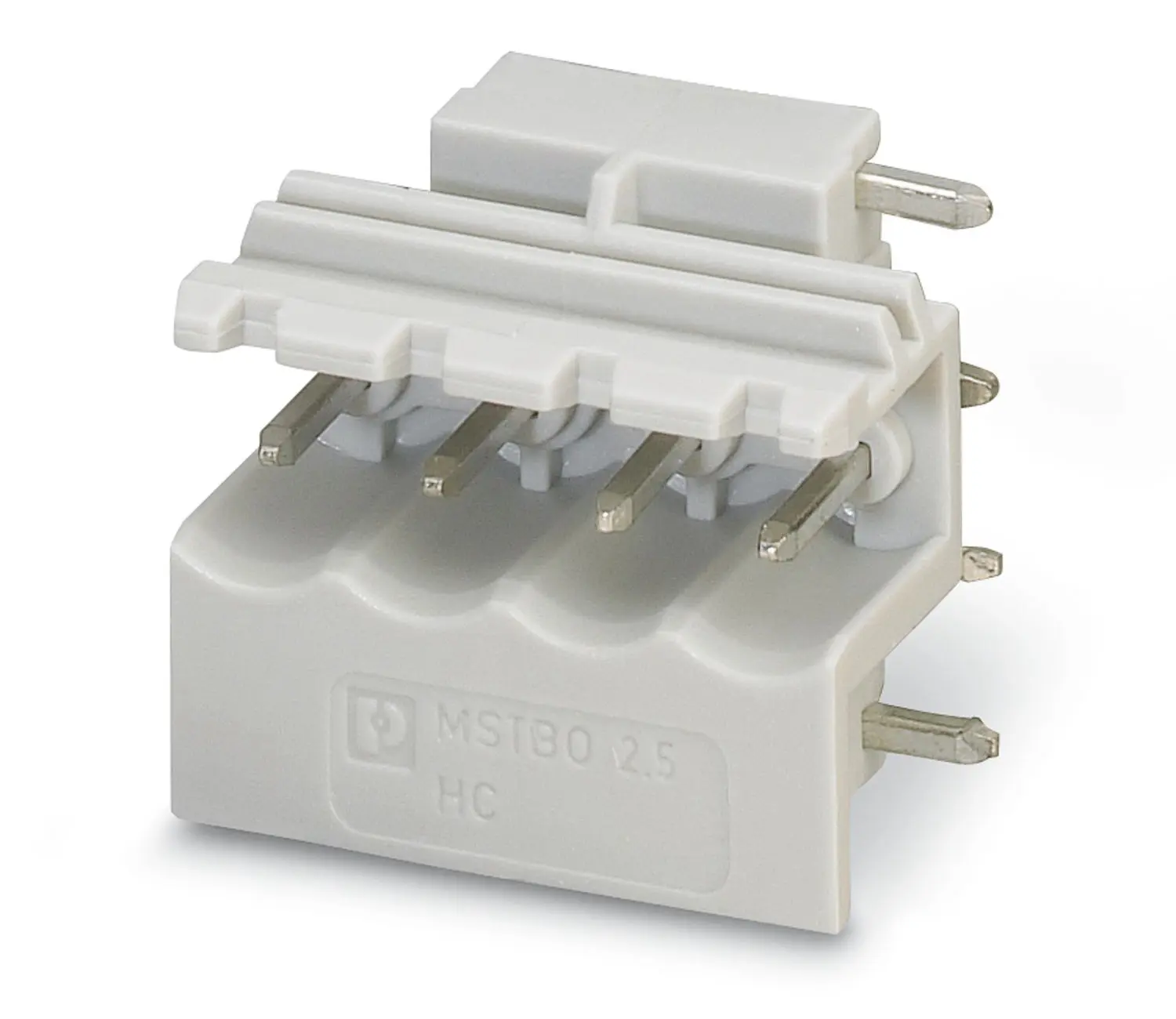 Produktfoto 1 von Phoenix Contact 5/ 4-G1R KMGY, MSTBO 2 Steckbarer Klemmenblock Header 4-Kontakte 5mm-Raster gewinkelt