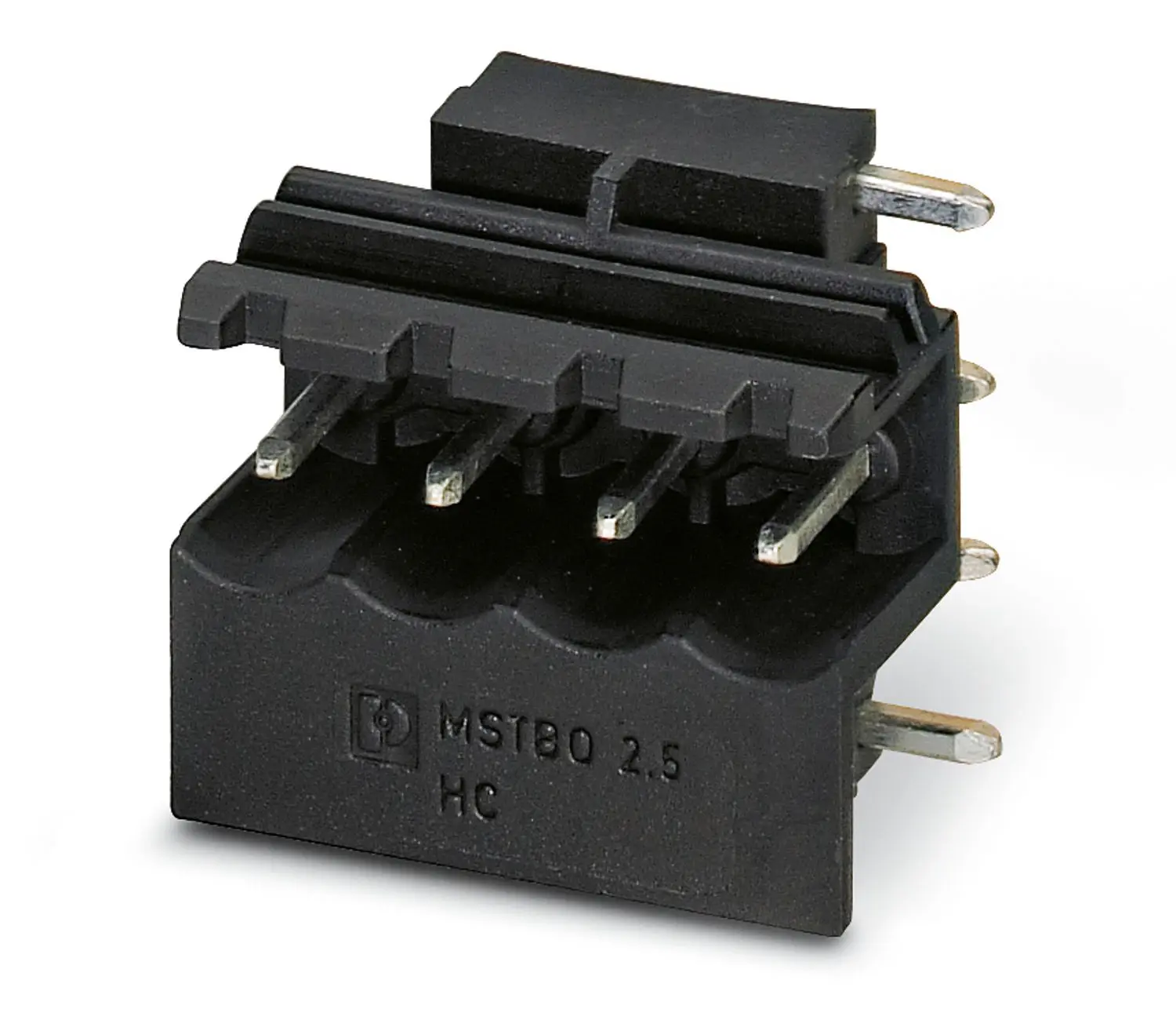 Produktfoto 1 von Phoenix Contact 5/4-G1R BK, MSTBO 2 Leiterplattensteckverbinder gewinkelt, 16-polig / 4-reihig, Raster 5 mm Raster
