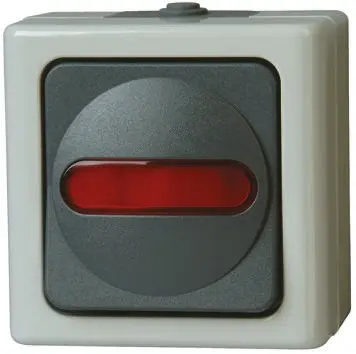 Produktfoto 1 von Kopp Kontrollleuchten Nassraumschalter Rot IP 44 10A