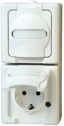 Produktfoto 1 von Kopp BLUE ELECTRIC Steckdose Geschaltet Auslasssteckdose SEBS, Dauerelastisch Weiß / 16 A
