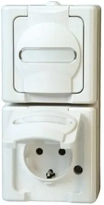 Produktfoto 1 von Kopp BLUE ELECTRIC Steckdose Geschaltet Auslasssteckdose SEBS, Dauerelastisch Weiß / 16A