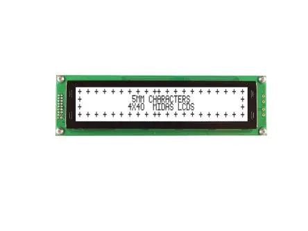 Produktfoto 1 von Midas Monochrom LCD, LCD LED Weiß 4 x 40, Hintergrund Schwarz, Weiß, Parallel Interface