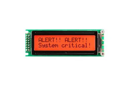 Midas Monochrom LCD, LCD LED 2 x 16, Hintergrund Schwarz, RGB, Parallel Interface