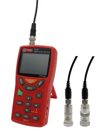 Produktfoto 1 von RS PRO 3102, 1-Achsen, Beschleunigung, Verdrängung, Geschwindigkeit LCD Schwingungsmessgerät