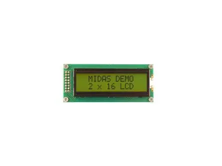 Produktfoto 1 von Midas ST7066U Monochrom LCD, LCD LED Grün, Gelb 2 x 16, Parallel Interface