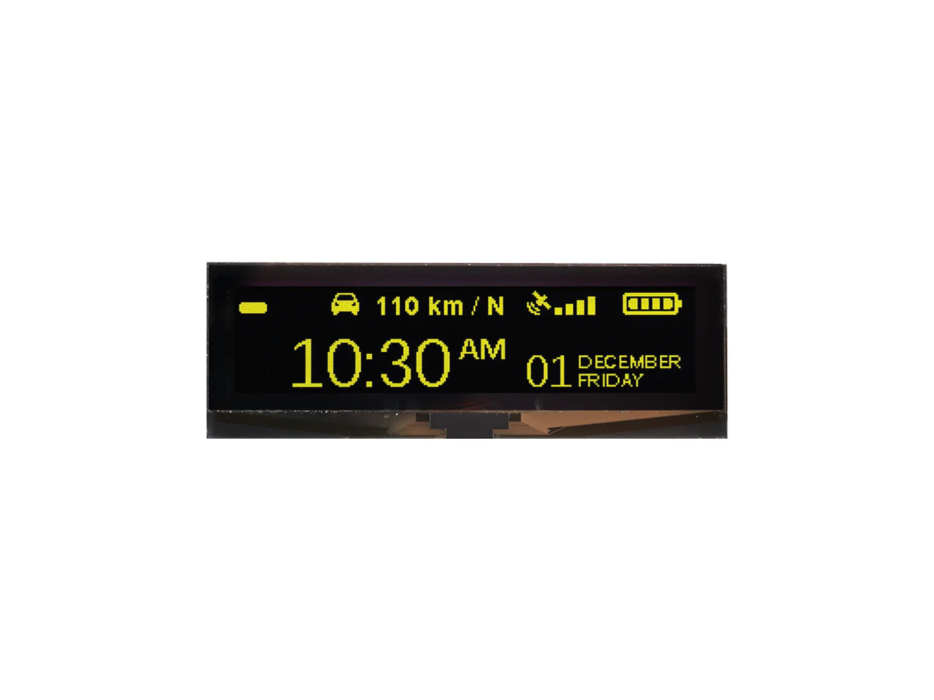 Produktfoto 1 von Midas 3.55 in Gelb OLED-Display 96 x 32 pixel, 87.52 x 21.28 mm / 33,50:2,01 Passiv-Matrix COG Parallel, SPI