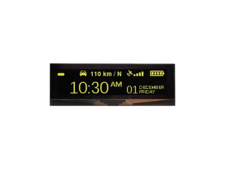 Produktfoto 1 von Midas 3.55 Zoll Gelb OLED-Display 96 x 32 Pixel, 87.52 x 21.28 mm / 33,50:2,01 Passiv-Matrix COG Parallel, SPI
