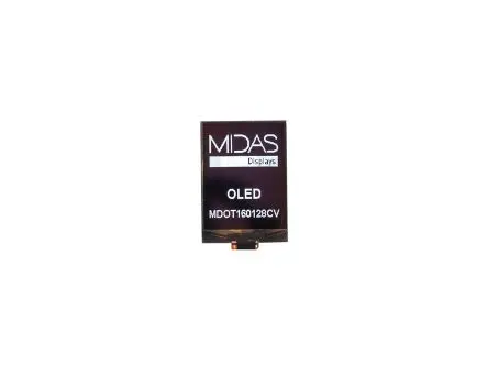 Produktfoto 1 von Midas 1.92 Zoll Weiß OLED-Display 96 x 32 Pixel, 28.908 x 39.34 mm / 48,8:1,41 Passiv-Matrix COT I2C, Parallel, SPI