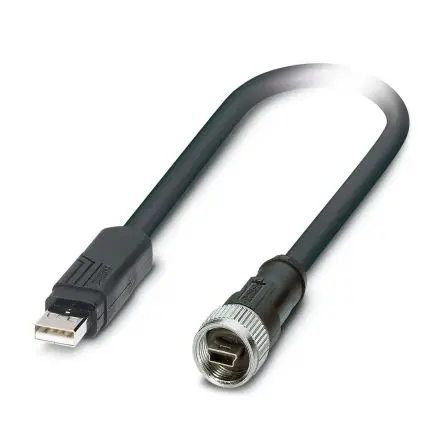 Produktfoto 1 von Phoenix Contact Stecker IC-Buchse USB-Kabel, USB Typ A Buchse / Micro-USB Typ B, 2 m USB 2.0 Schwarz