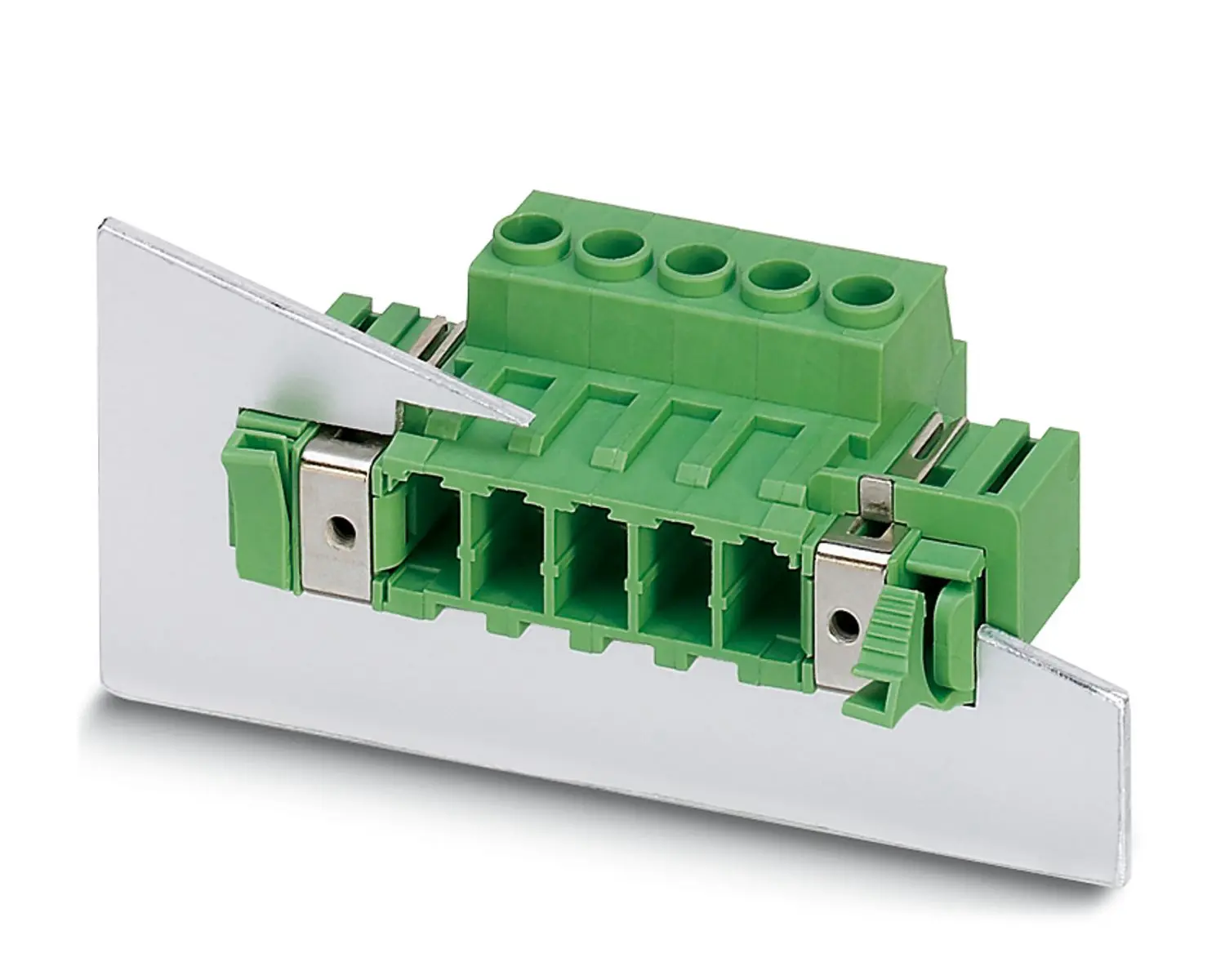 Produktfoto 1 von Phoenix Contact Steckbarer Klemmenblock Durchführungsstecker 2-Kontakte 7.62mm-Raster Gerade