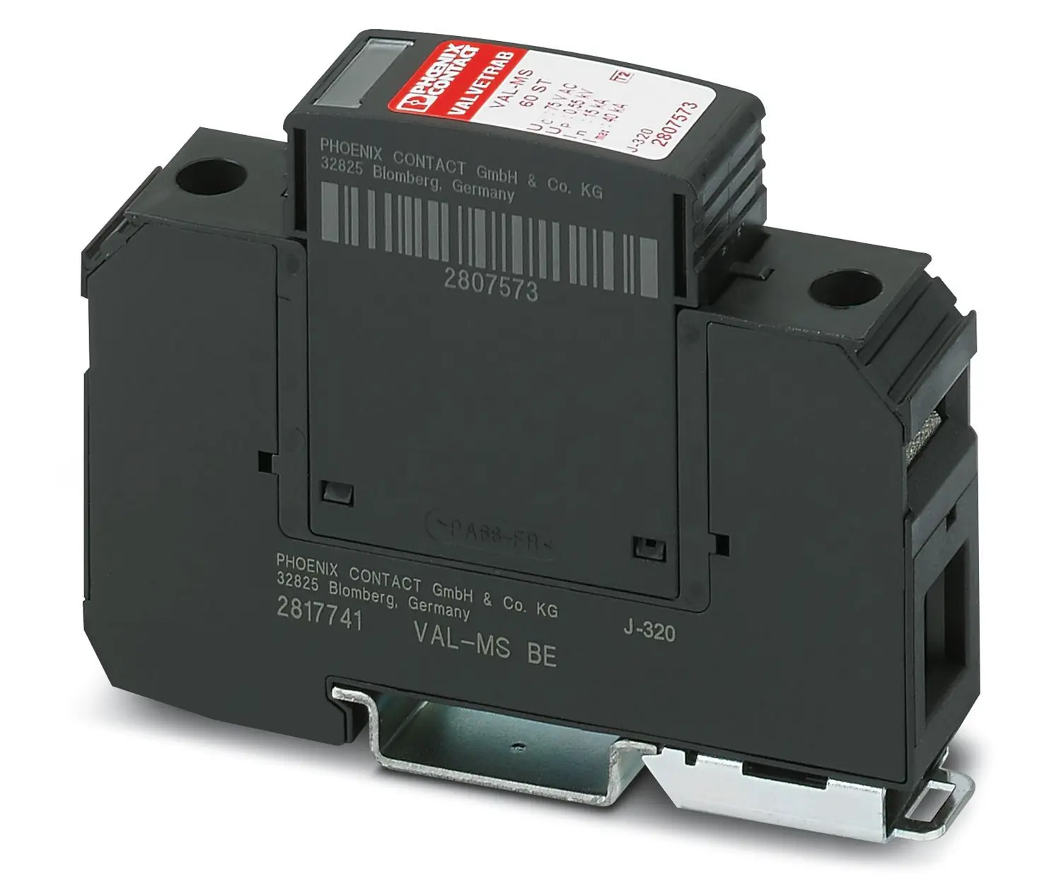 Produktfoto 1 von Phoenix VAL-MS 60 Überspannungsableiter Überspannungsableiter 80 A 100V ac, DIN-Hutschiene, -40 °C→80 °C