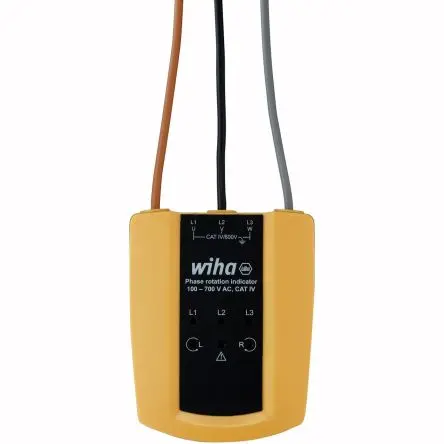 Produktfoto 1 von Wiha, LED Drehfeldrichtungsanzeiger, 1000V mit Krokodilklemme