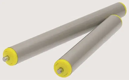 Produktfoto 1 von Interroll Kunststoff, Rund Transportrolle Ø 40 mm x 200 mm, Federbelastet Spindel 10 mm, Stahl zinkplattiert 225 mm