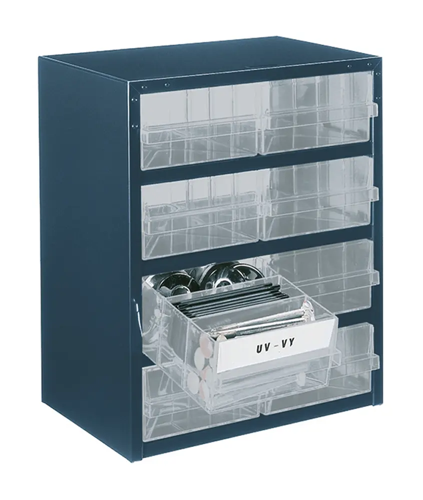 Produktfoto 1 von Raaco 8 Stahl Schubladenmagazin Blau, 435 mm x 357 mm x 255 mm