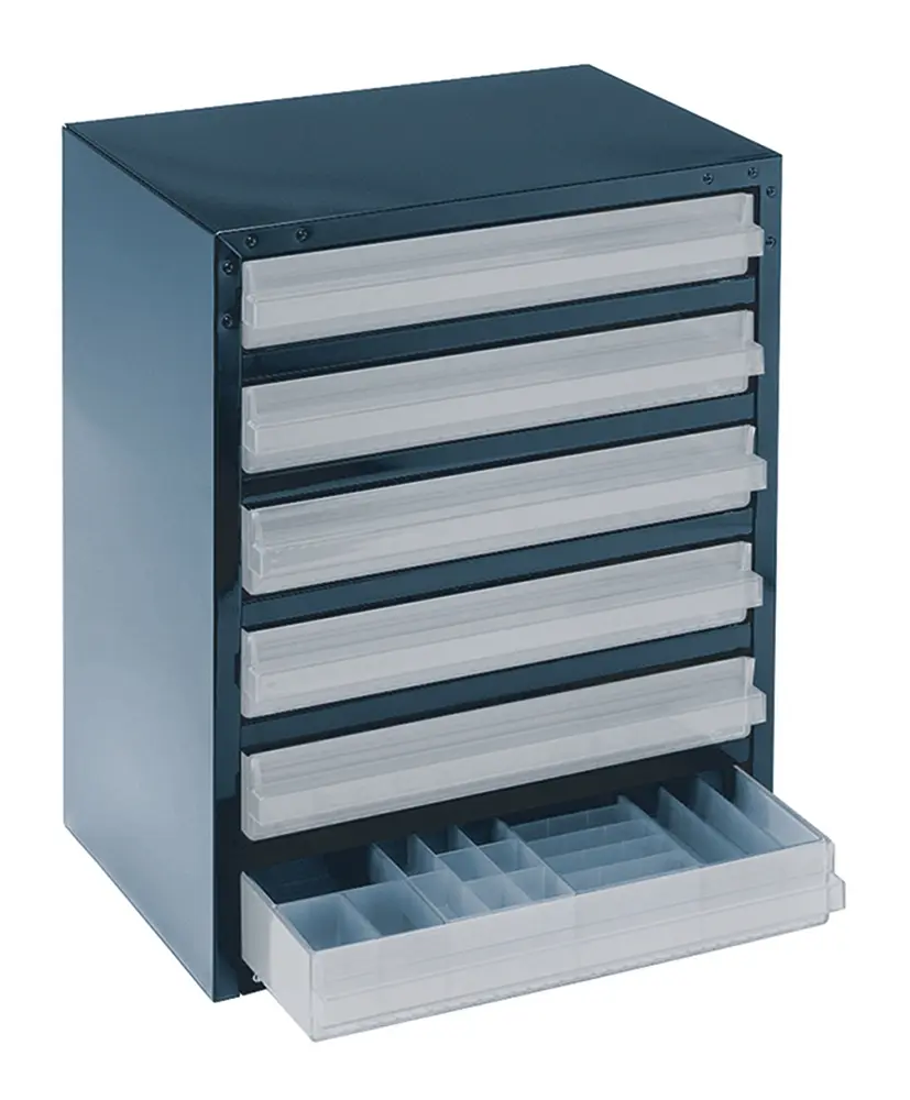 Produktfoto 1 von Raaco 6 Stahl Schubladenmagazin Blau, 435 mm x 357 mm x 255 mm