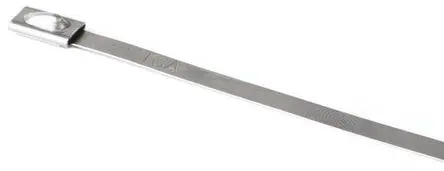 Produktfoto 1 von HellermannTyton MBT33S Edelstahl 316 Kabelbinder Kugelverschluss Metallisch 4.6 mm x 838 mm