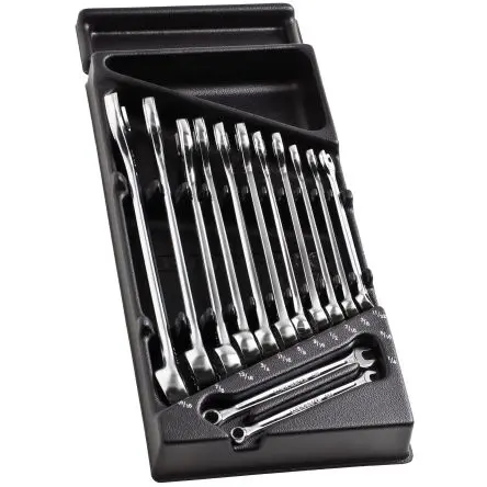 Produktfoto 1 von Facom Schraubenschlüsselsatz Ring-Maulschlüssel Schaum, 13-teilig 11/32 in, 7/16 in, 3/8 in, 5/16 in, 3/4 in, 11/16 in,
