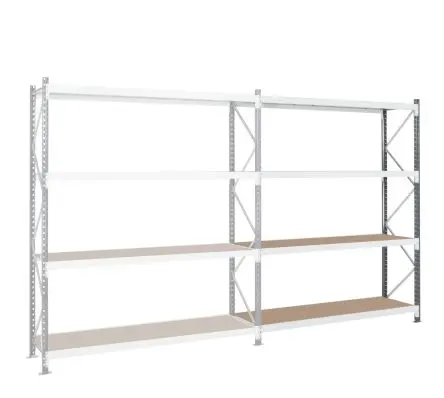 Produktfoto 1 von Manorga Verlängerungssockel, 4 Regale, Galvanisierter Stahl, Spanplatten, Grau, 2500 mm x 25mm, 800 mm, 470 kg Last