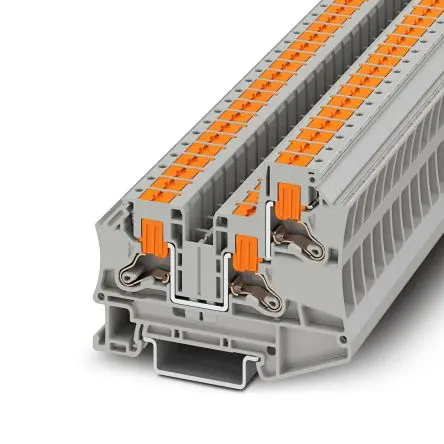 Produktfoto 1 von Phoenix Contact PTV Anschlussklemmenblock DIN-Schiene 3 Grau, 6mm², 1000V Einsteck-Anschluss