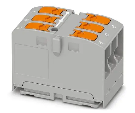 Produktfoto 1 von Phoenix Contact Verteilerblock 6-polig / 450V 24A, Polyamid Grau
