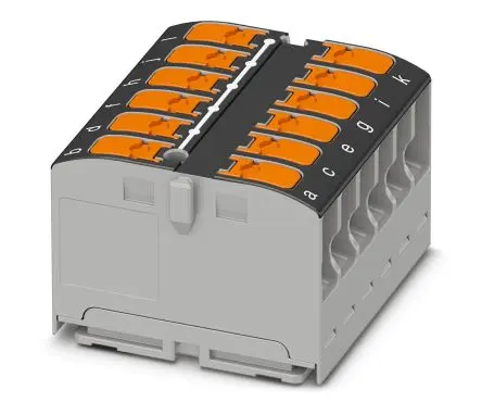 Produktfoto 1 von Phoenix Contact Verteilerblock 12-polig / 450V 24A, Polyamid Schwarz