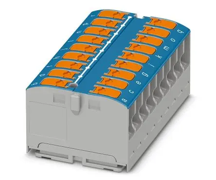 Produktfoto 1 von Phoenix Contact Verteilerblock 18-polig / 450V 24A, Polyamid Blau