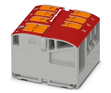 Produktfoto 1 von Phoenix Contact Verteilerblock 7-polig / 450V 24A, Polyamid Rot