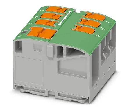 Produktfoto 1 von Phoenix Contact Verteilerblock 7-polig / 450V 24A, Polyamid Grün