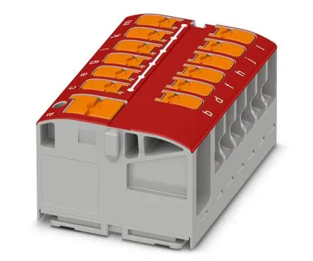 Produktfoto 1 von Phoenix Contact Verteilerblock 13-polig / 450V 24A, Polyamid Rot